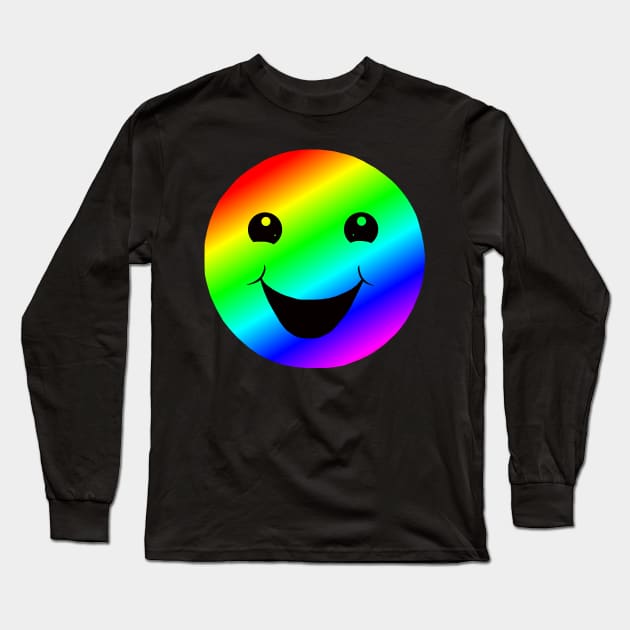 Happy Rainbow Smile Long Sleeve T-Shirt by Art by Deborah Camp